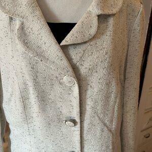 Ann Taylor Women's Light Gray Textured Blazer